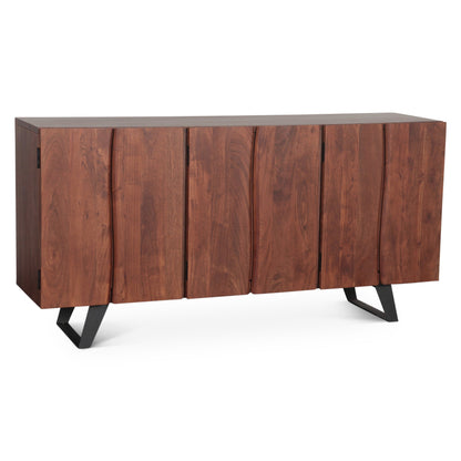 68" Raw Walnut Acacia Wood Sideboard