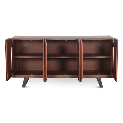 68" Raw Walnut Acacia Wood Sideboard