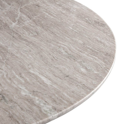 48" Brown Lajaria Marble and Whitewash Modern Gathering Table
