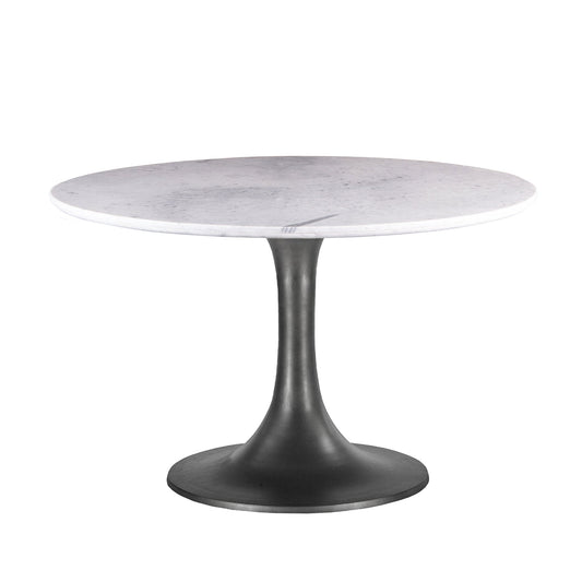 48" White Marble Round Dining Table