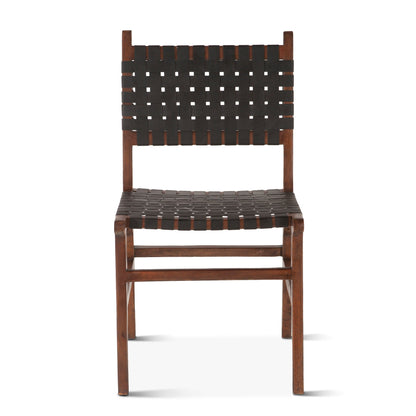 18" Black Leather Dining Chair