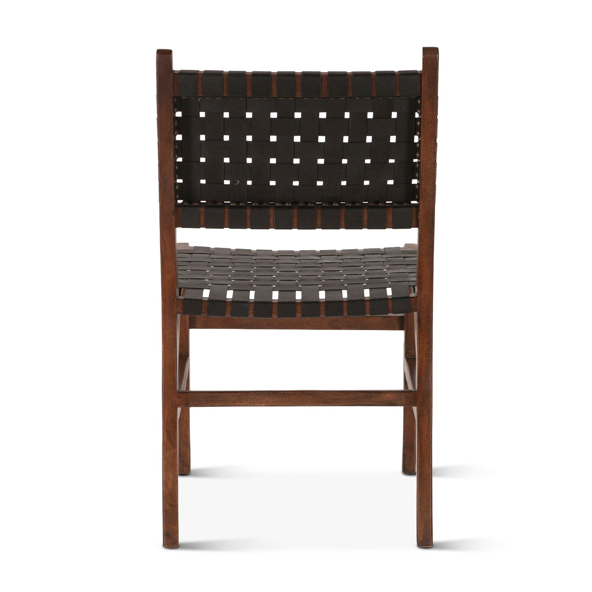 18" Black Leather Dining Chair