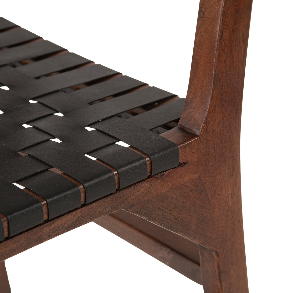 18" Black Leather Dining Chair