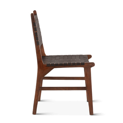 18" Black Leather Dining Chair
