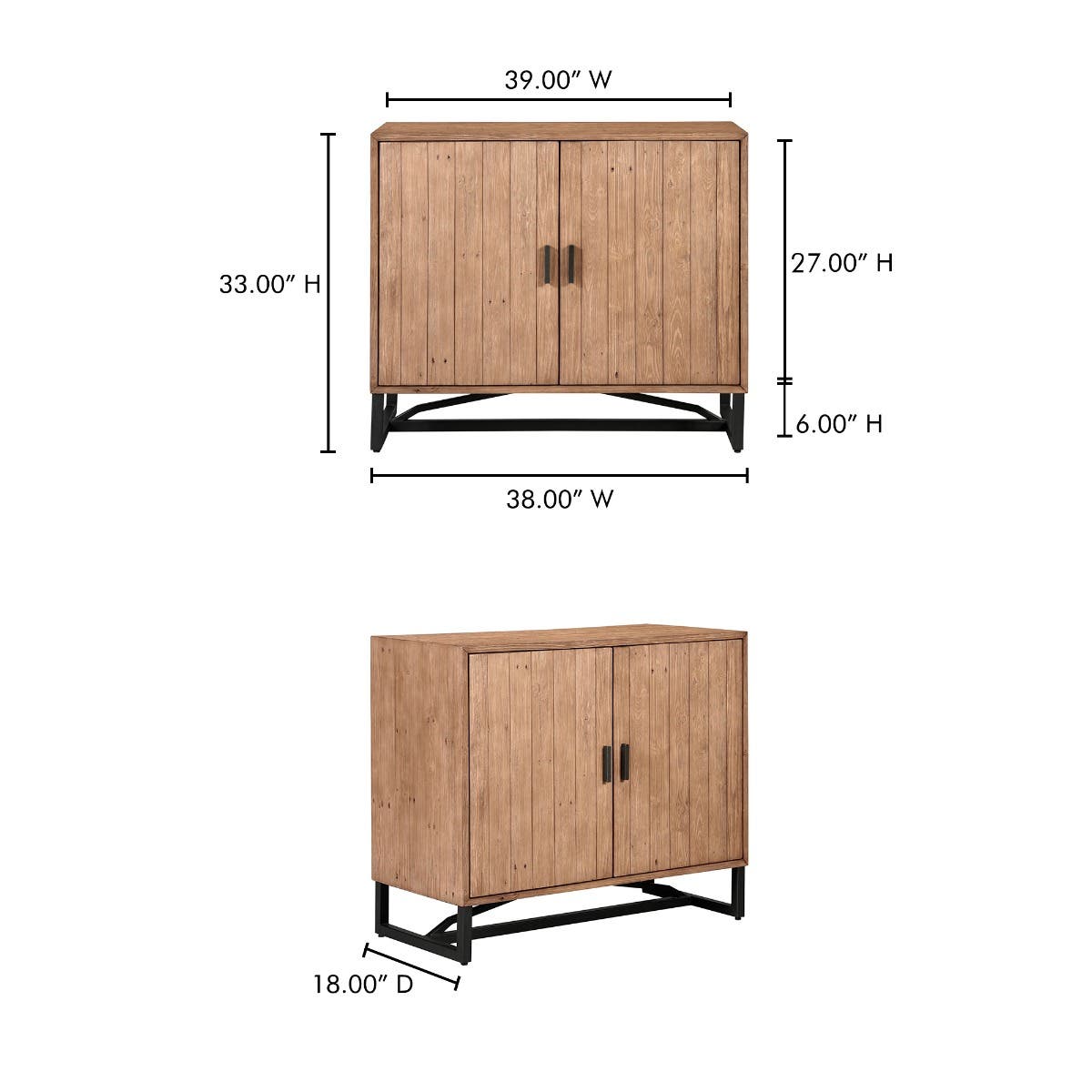 39" Natural Stainless Steel Cabinet