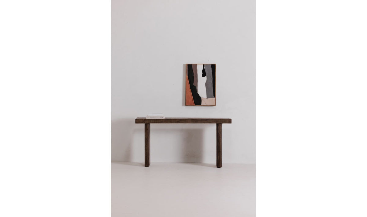 60" Aged Brown Console Table