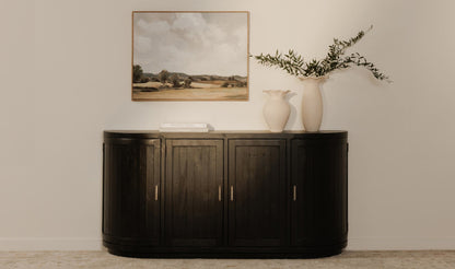 71" Black Wood Sideboard