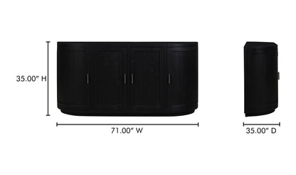 71" Black Wood Sideboard