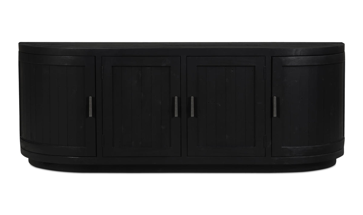 70.9" Black Wood Cabinet