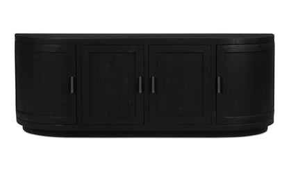 70.9" Black Wood Cabinet