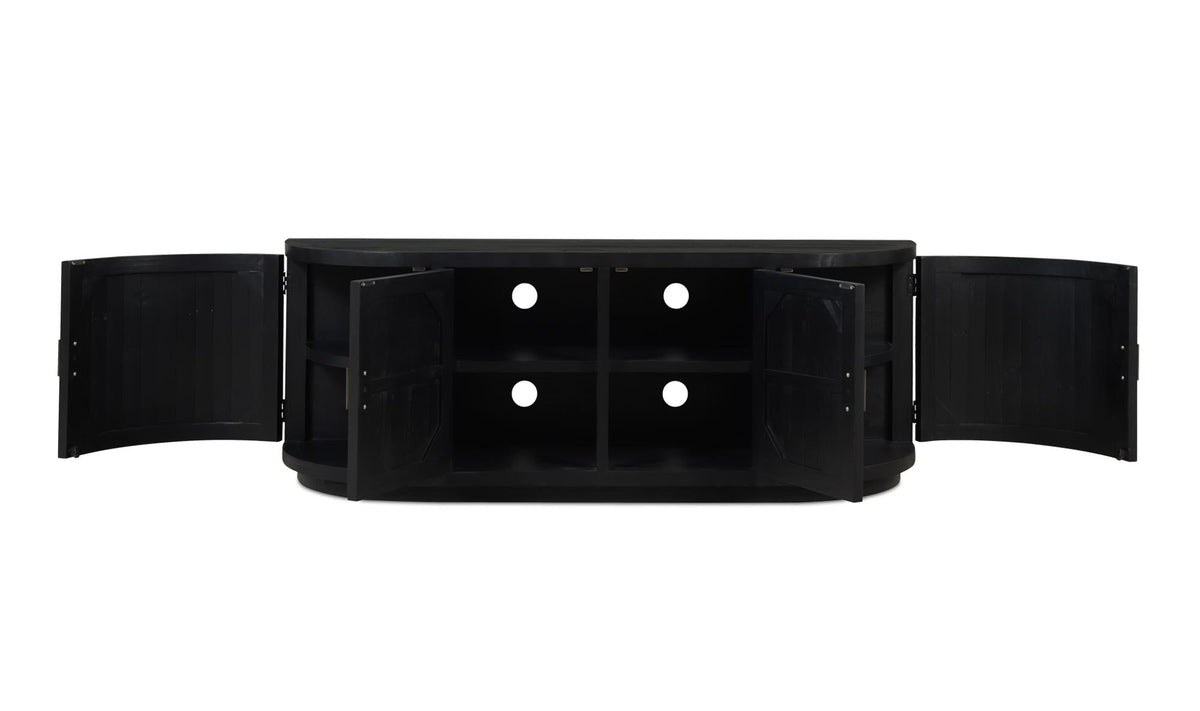 70.9" Black Wood Cabinet