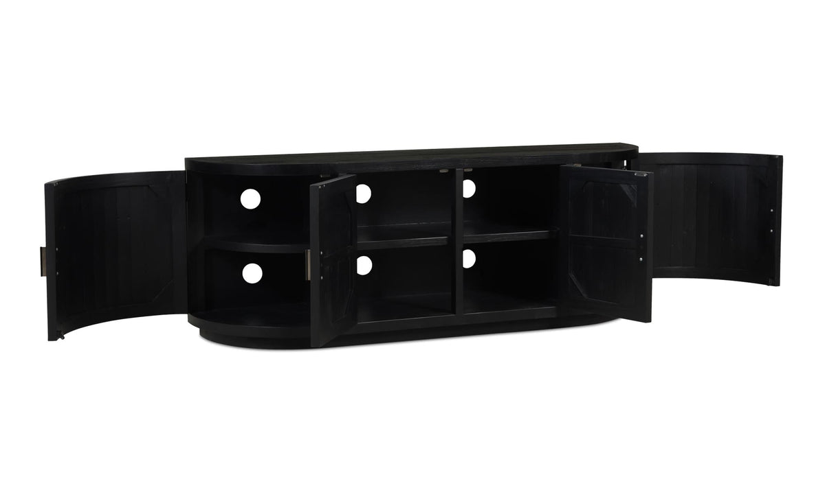 70.9" Black Wood Cabinet