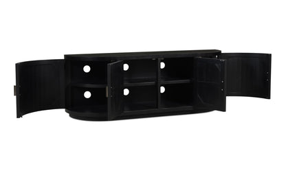 70.9" Black Wood Cabinet