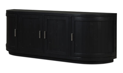 70.9" Black Wood Cabinet