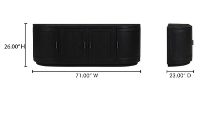 70.9" Black Wood Cabinet