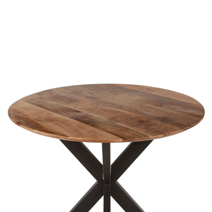 42" Natural Mango Wood Round Gathering Table