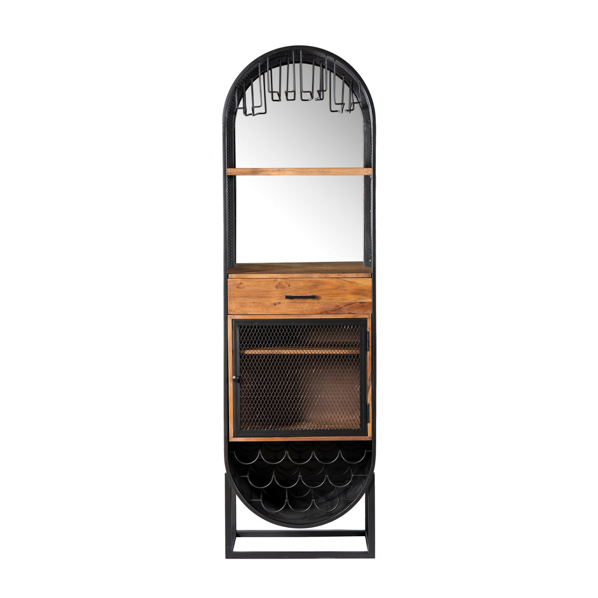 23" Natural Mango Wood Bar Cabinet