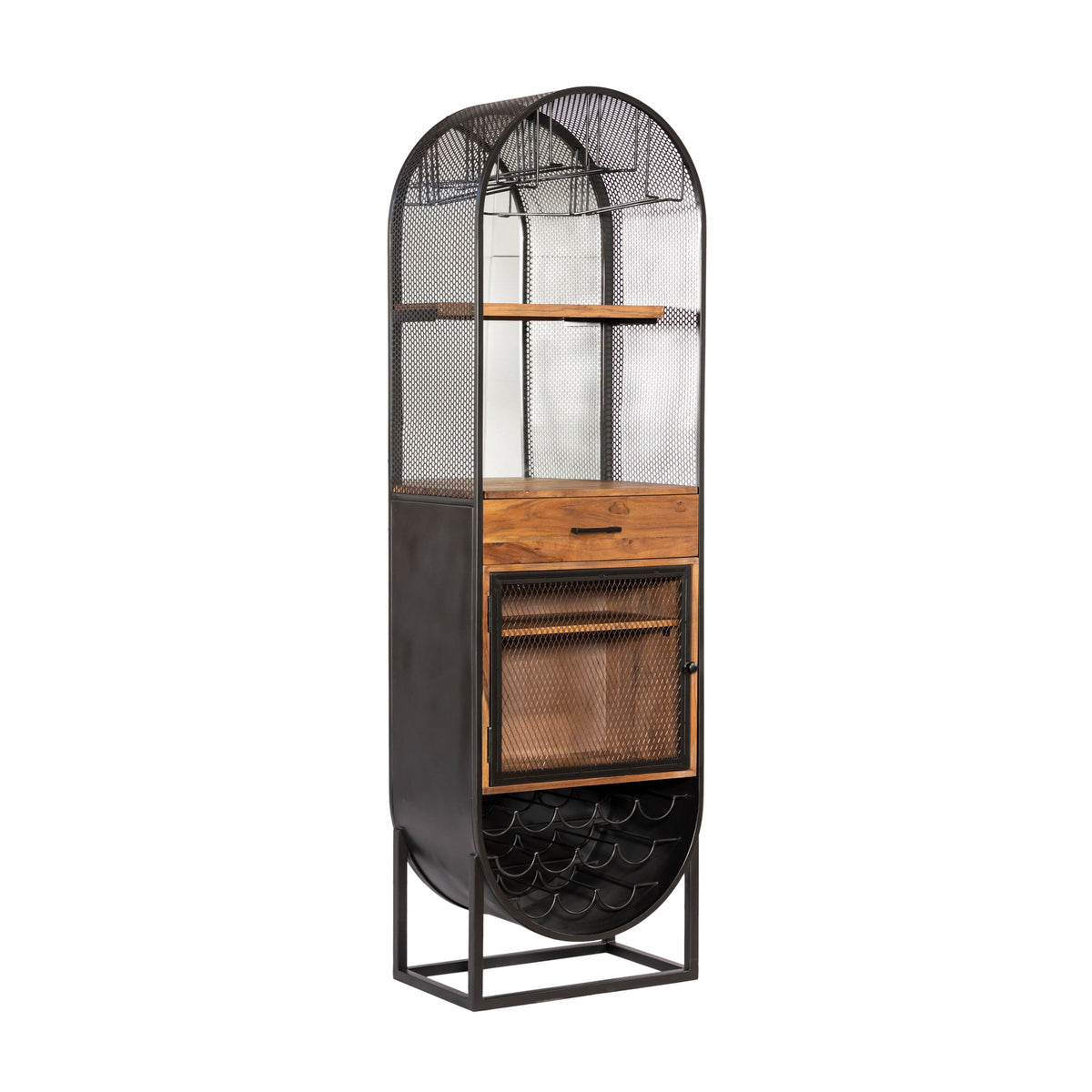 23" Natural Mango Wood Bar Cabinet