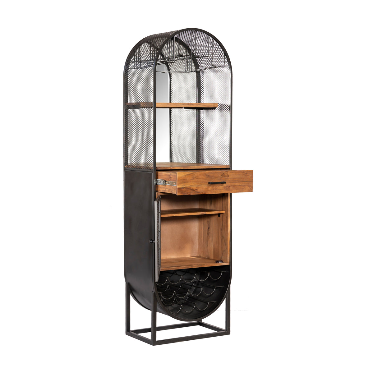 23" Natural Mango Wood Bar Cabinet
