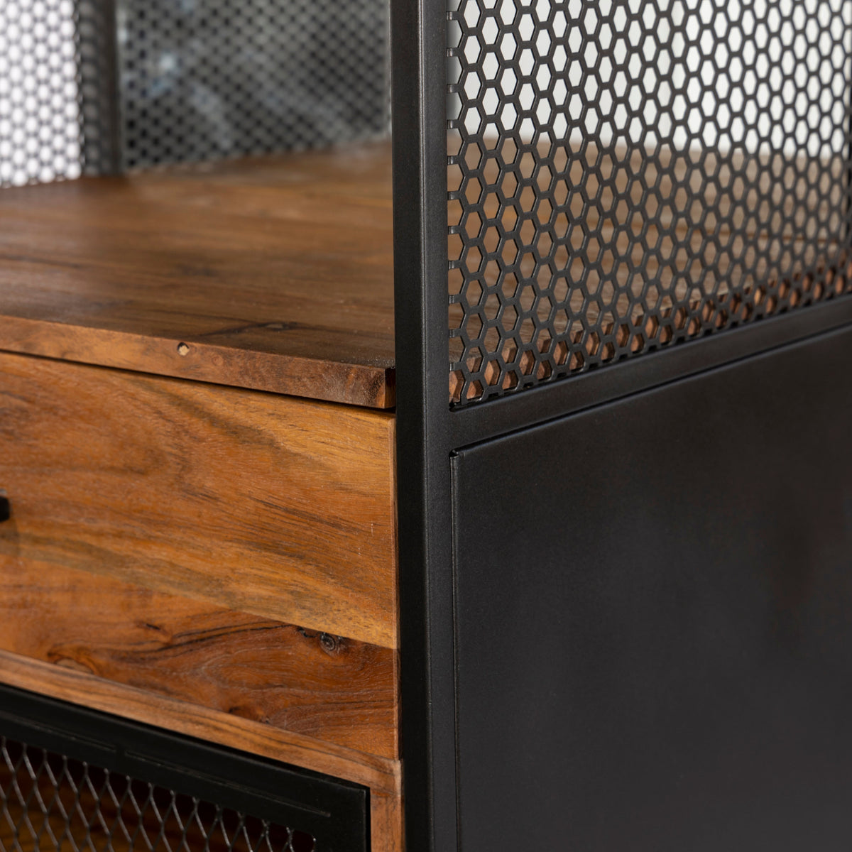 23" Natural Mango Wood Bar Cabinet