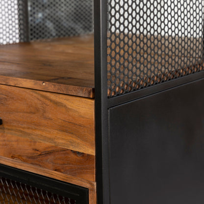 23" Natural Mango Wood Bar Cabinet