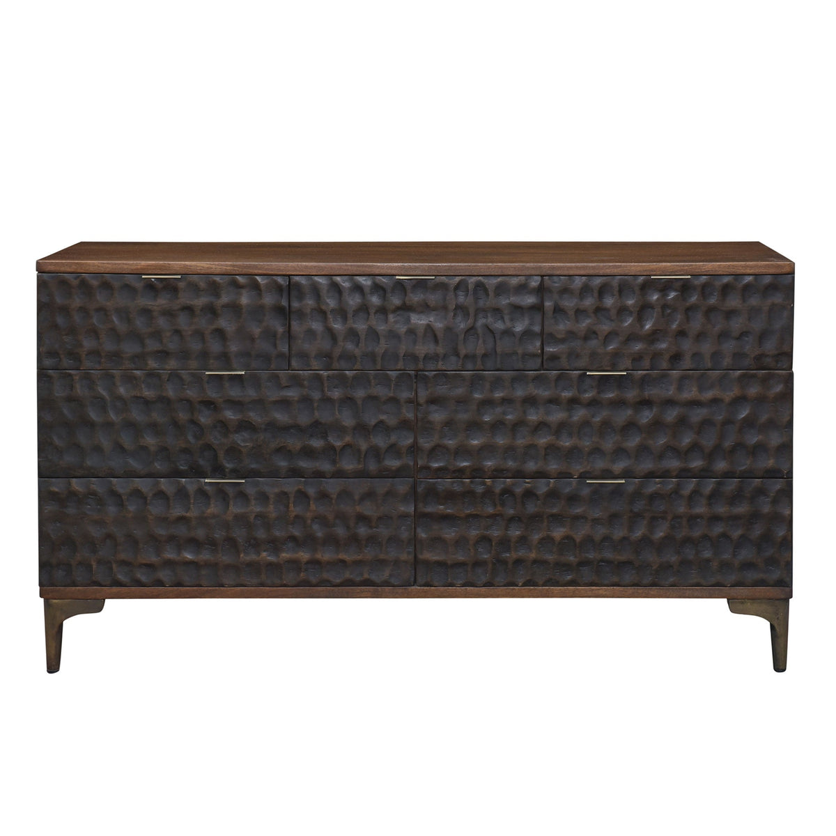 60" Two-Tone Carved Wood Dresser