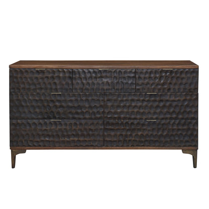 60" Two-Tone Carved Wood Dresser