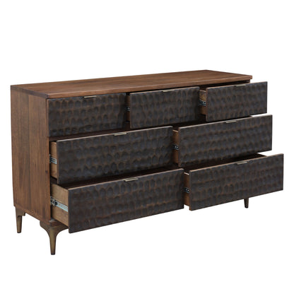 60" Two-Tone Carved Wood Dresser