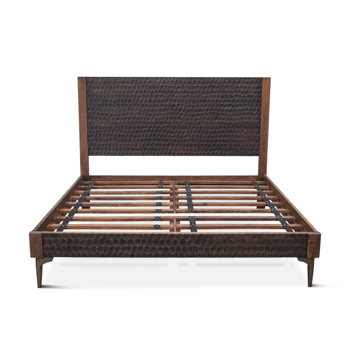 80" Two-Tone Carved Wood King Size Bed
