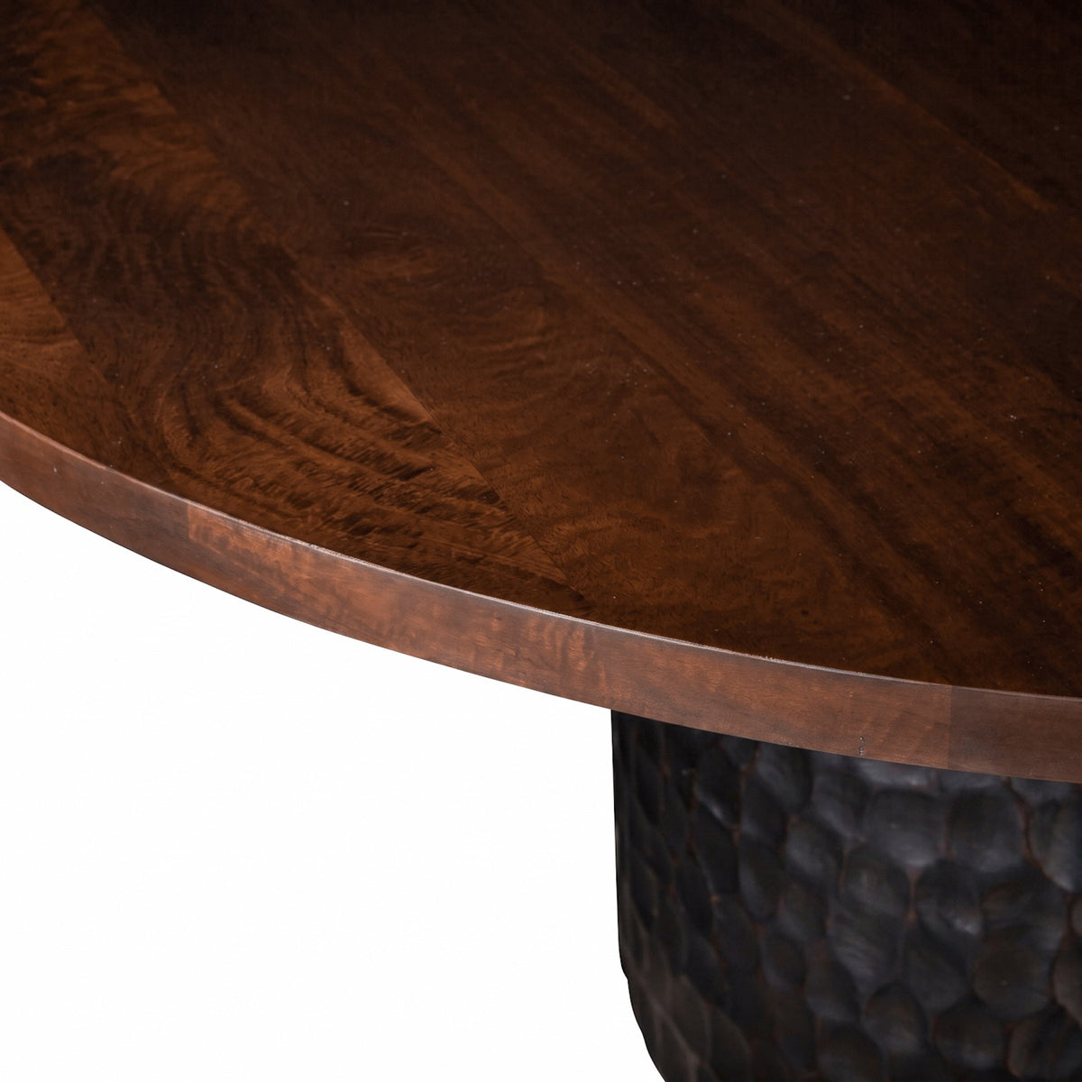 60" Carved Two-Tone Round Dining Table