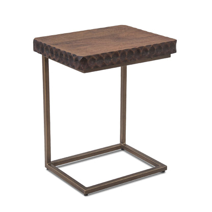 18" Two-Tone Mango Wood Side Table