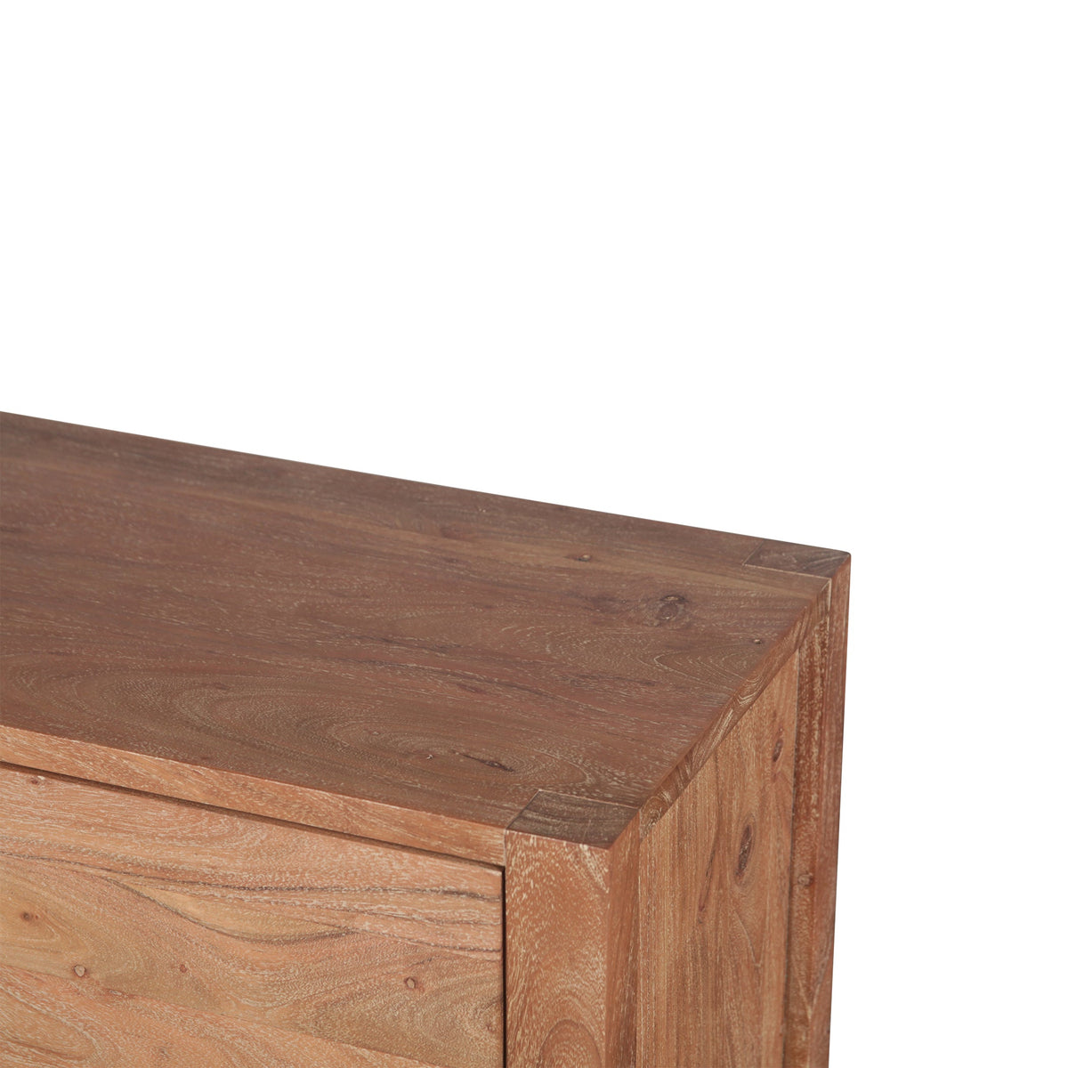 18" Brushed Acacia Wood Nightstand