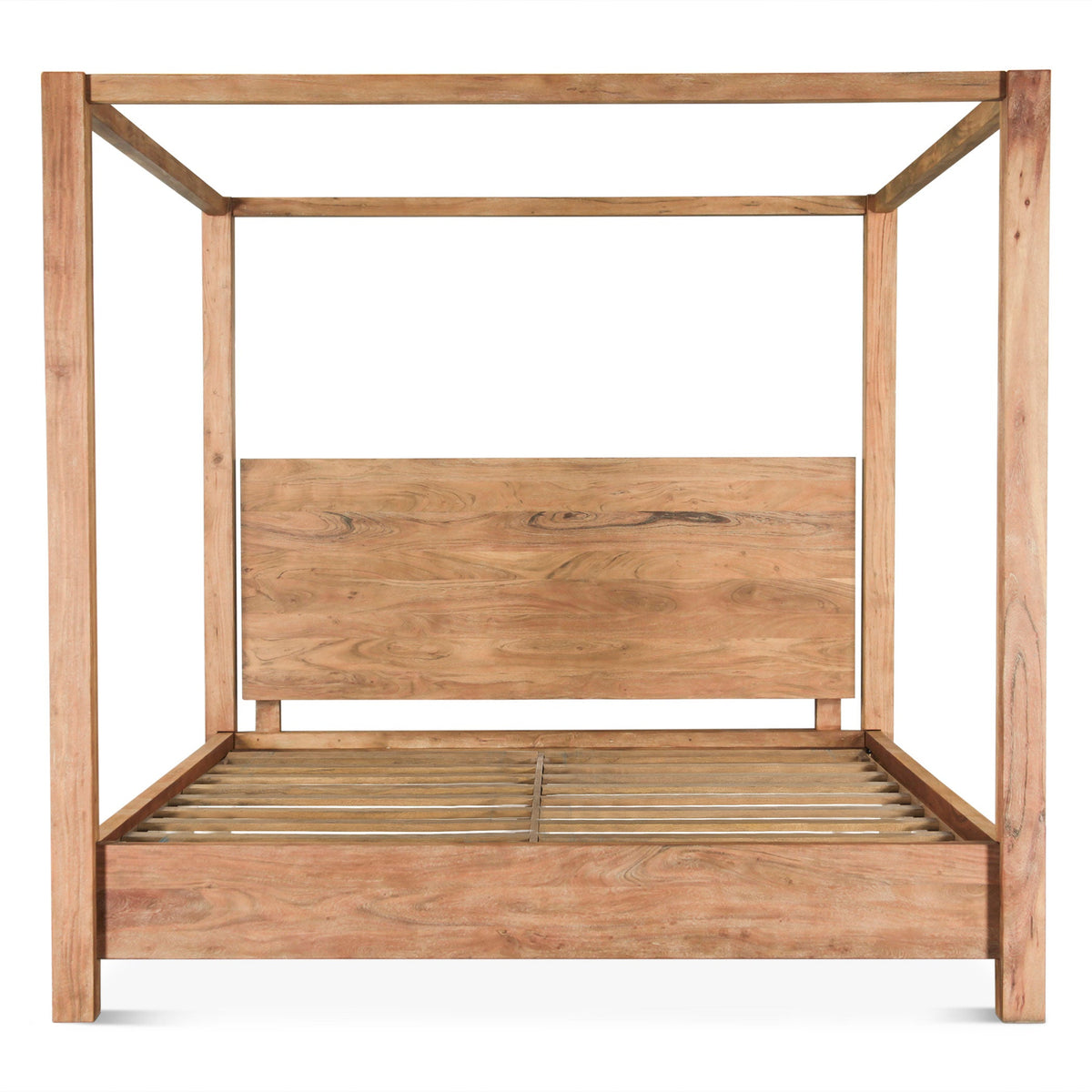 83" Brushed Acacia Wood King Size Bed