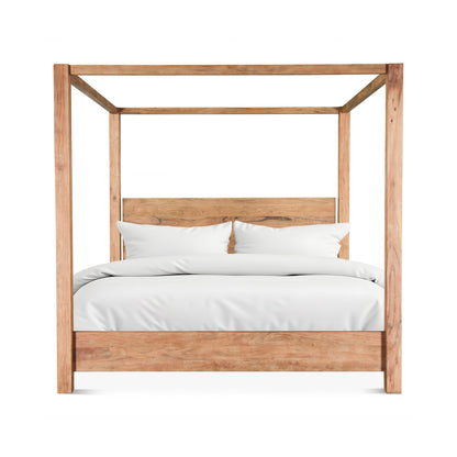83" Brushed Acacia Wood King Size Bed