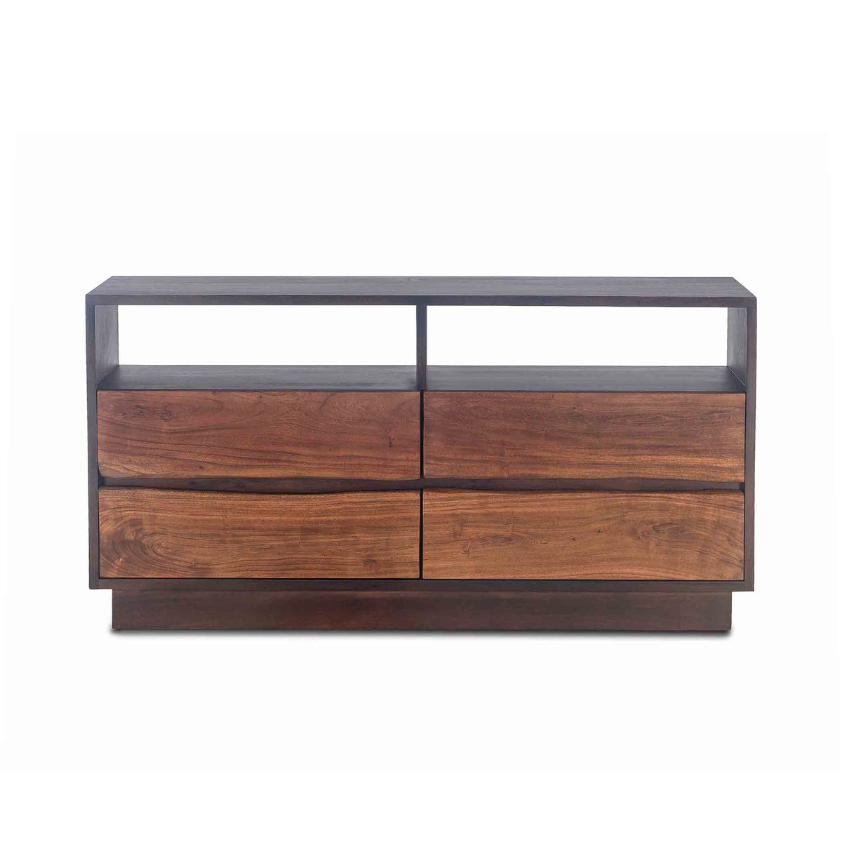 64" Raw Walnut and Ebony Dresser
