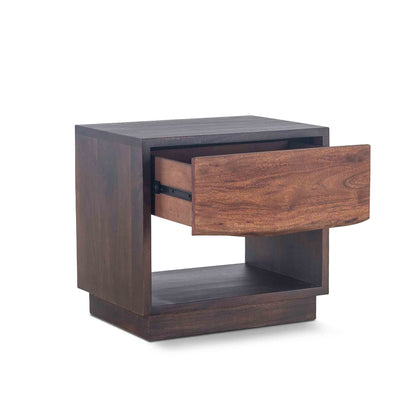 24" Raw Walnut Wood Nightstand