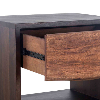 24" Raw Walnut Wood Nightstand