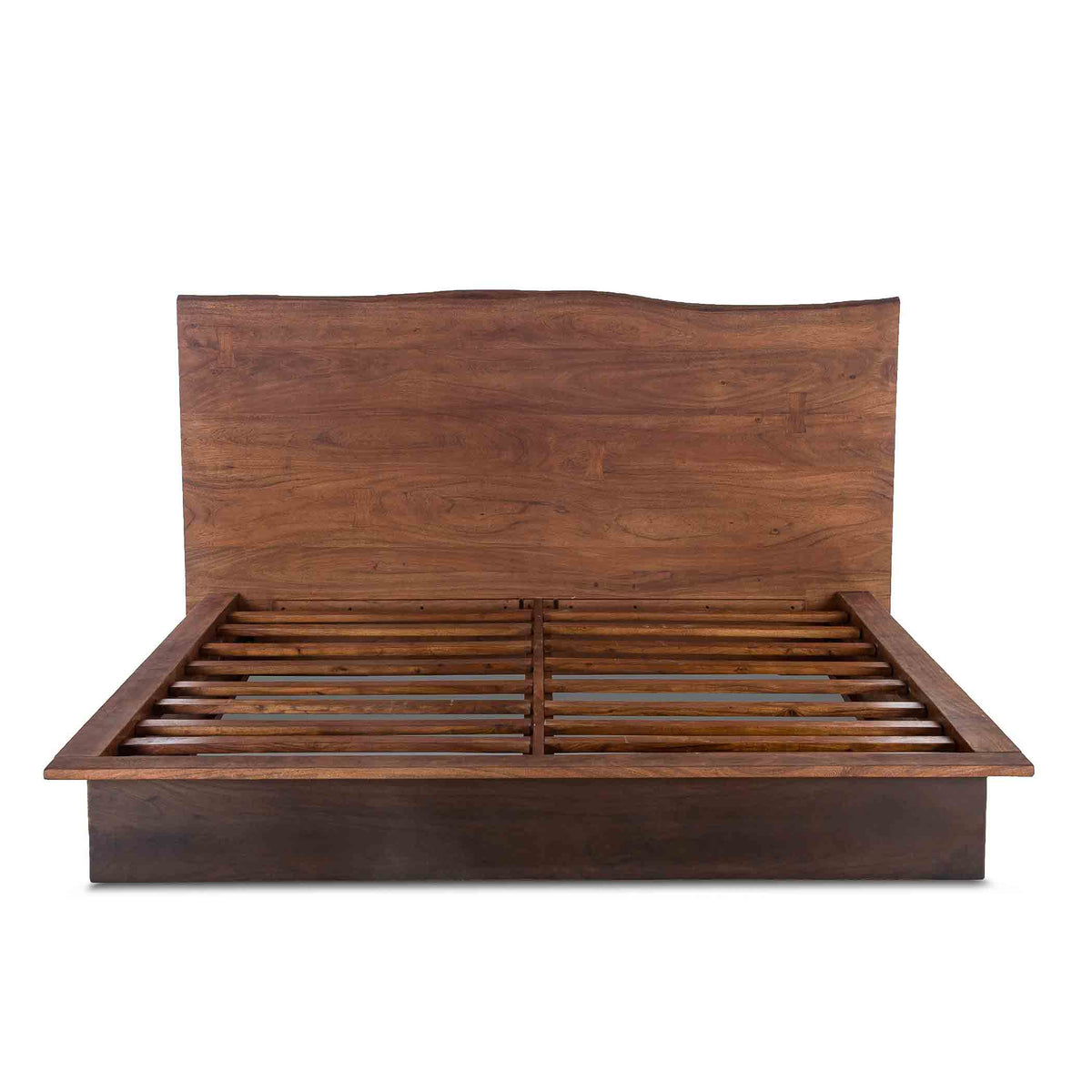 91" Raw Walnut and Ebony King Size Bed