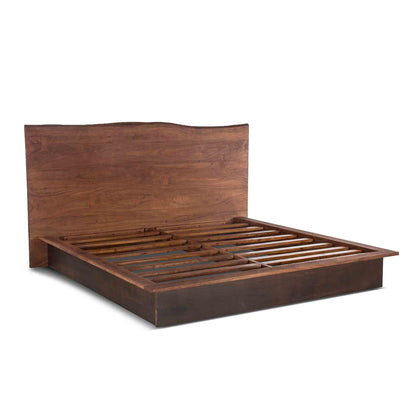 91" Raw Walnut and Ebony King Size Bed