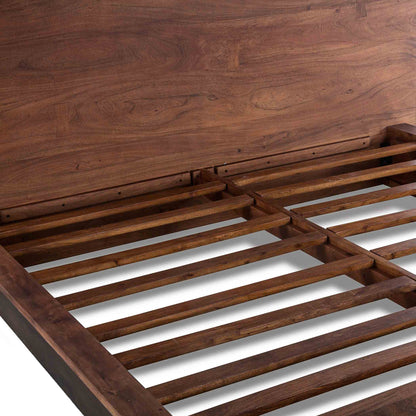 91" Raw Walnut and Ebony King Size Bed