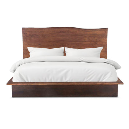 91" Raw Walnut and Ebony King Size Bed