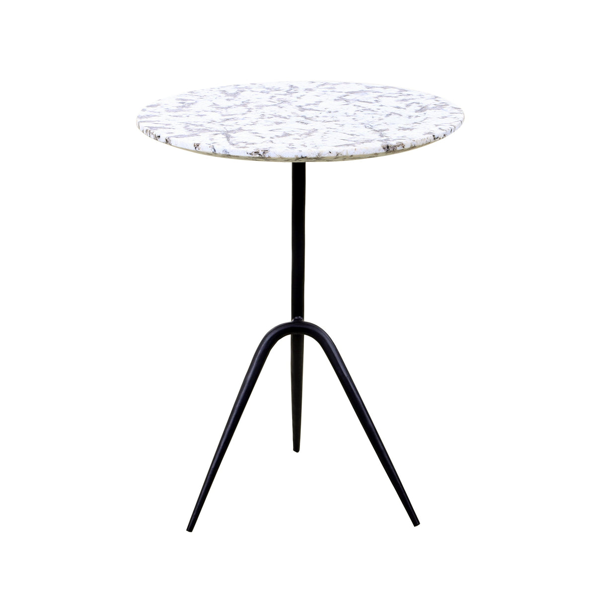 18" Alaska White Marble Accent Table