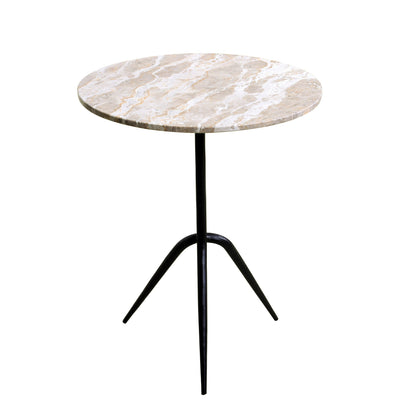 18" Capri Beige Marble Accent Table
