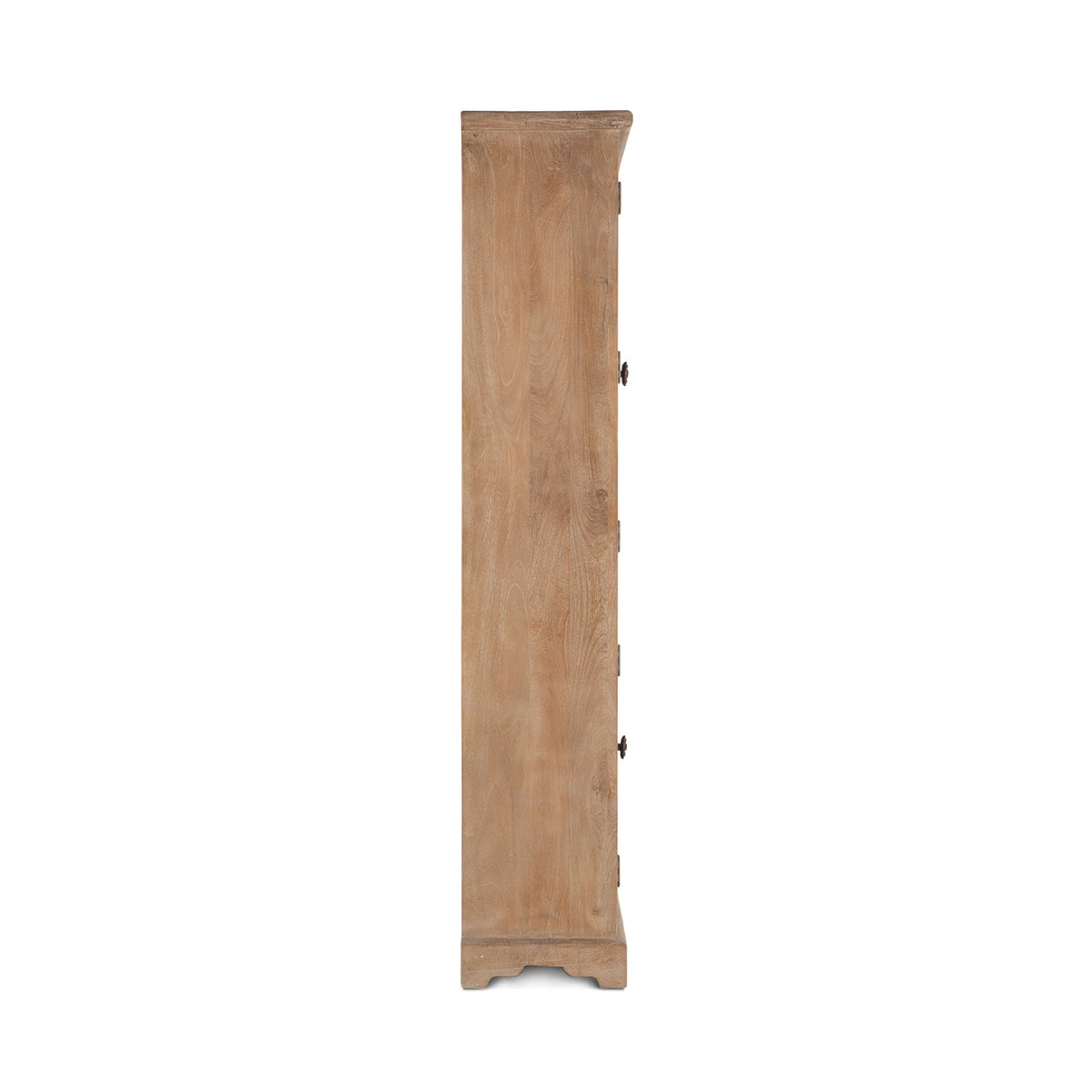38" Antique Oak Tall Glass Cabinet