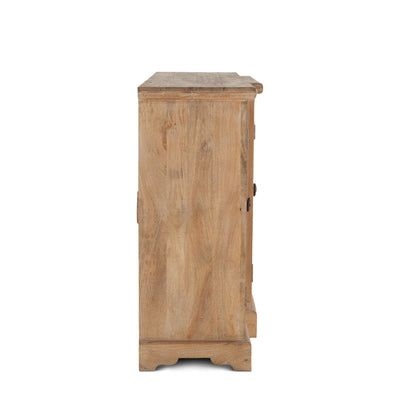 75" Antique Oak Glass Cabinet