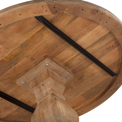 54" Antique Oak Round Dining Table