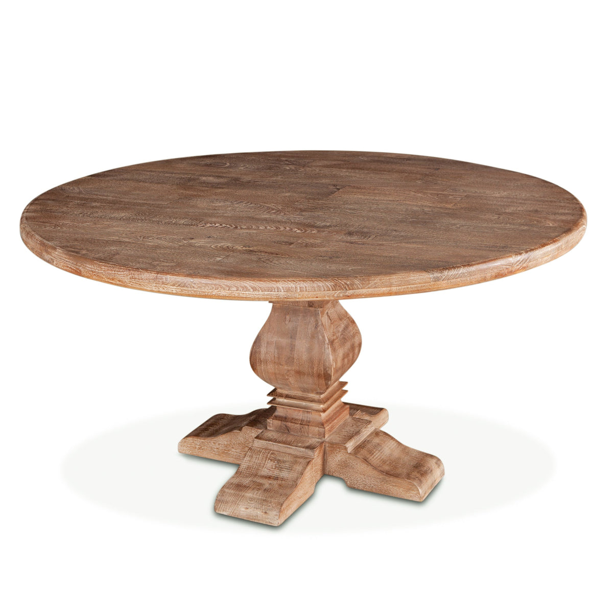 54" Antique Oak Round Dining Table
