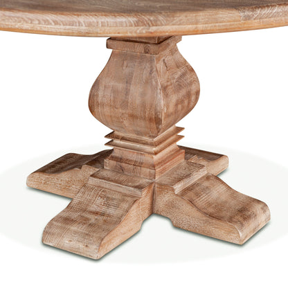 60" Antique Oak Round Dining Table