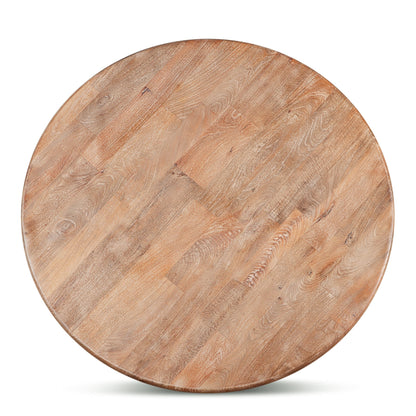 60" Antique Oak Round Dining Table