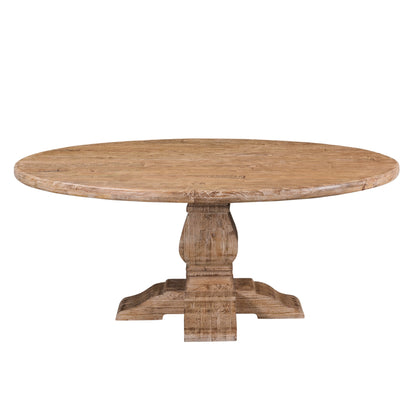 72" Antique Oak Round Dining Table